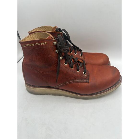Wolverine 1000 Mile X Buffalo Trace Brown Tan Leather Lace Up Boots Men’s 10 - Picture 4 of 15